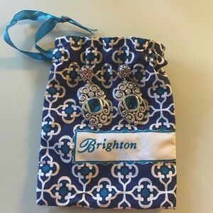 Brighton aqua and silver statement earrings